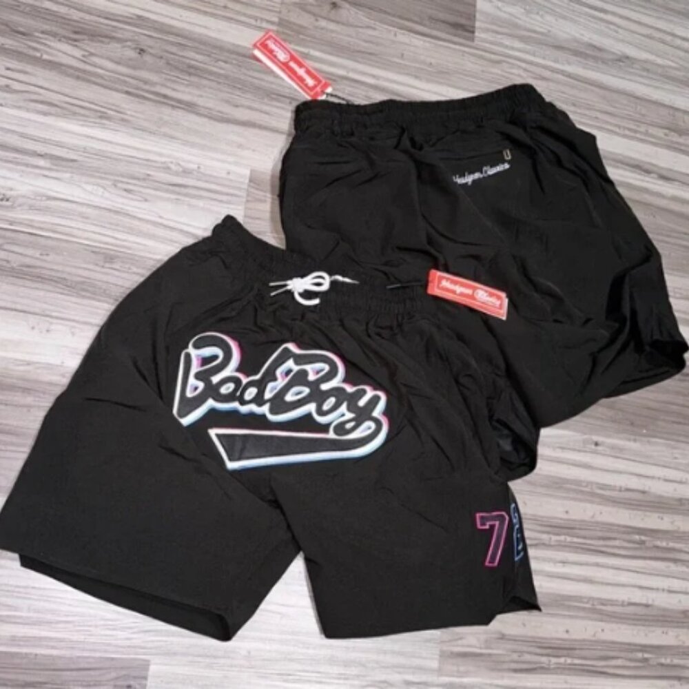 NWT! Chris Wallace BADBOY RECORDS Athletic Nylon windbreaker shorts